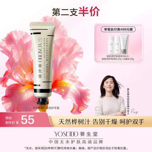 【第二支半价】养生堂天然桦树汁四季护手霜30g 商品图0