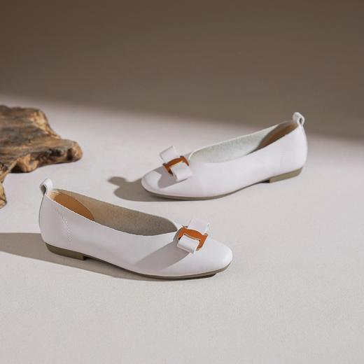 【牛皮革】西村名物2026年春季新款舒适低跟小尖头方扣浅口单鞋26AE18061 商品图2