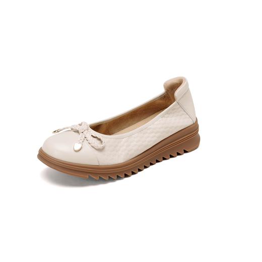 【牛皮革】西村名物2026年春季新款舒适平底软底软面蝴蝶结饰扣浅口单鞋妈妈鞋T26AE18151 商品图8