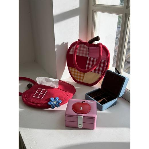 Tagi 苹果压缩饼干首饰盒 创意小众可爱首饰盒便携双层大容量收纳盒 商品图2