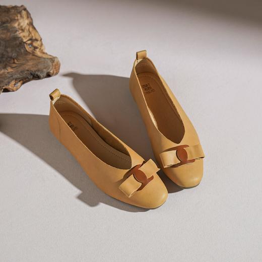 【牛皮革】西村名物2026年春季新款舒适低跟小尖头方扣浅口单鞋26AE18061 商品图1