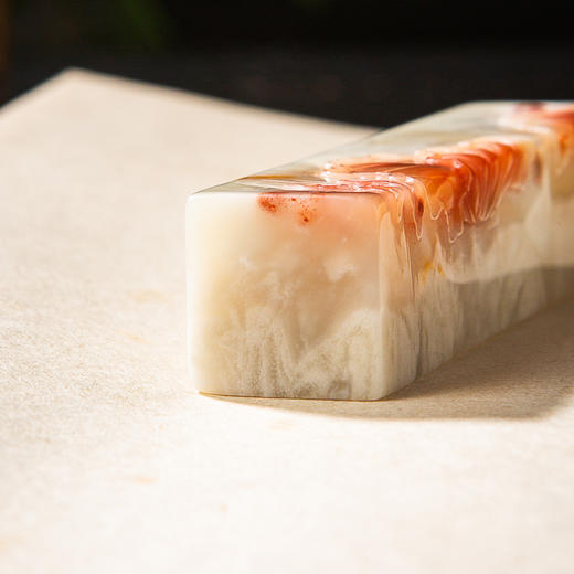 寿山石芙蓉老料雕“荷花”方章 商品图10