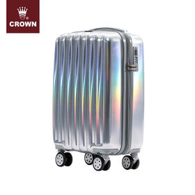 【多样屋专柜】皇冠CROWN现代商务登机箱C-F5249H彩虹银 20寸