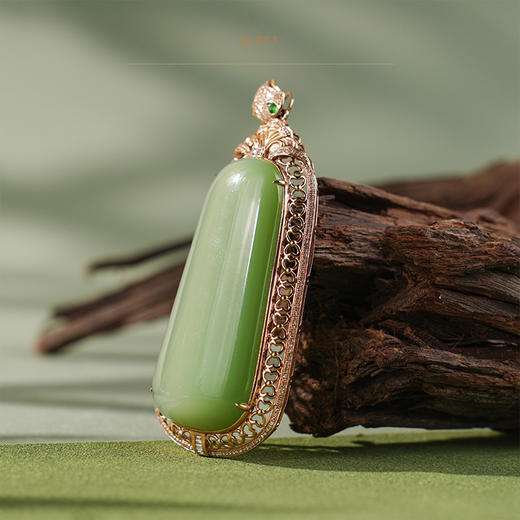 「穹宇」粉青金镶玉佩 商品图3