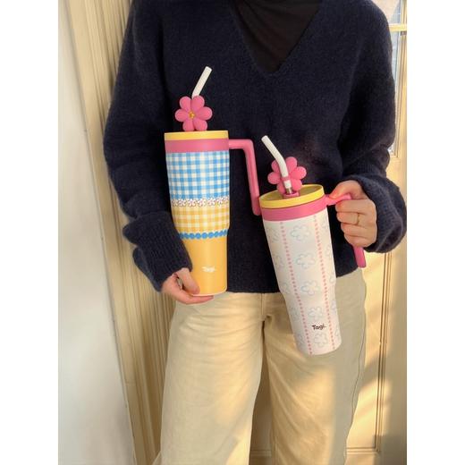 Tagi 怦怦花田钻石吨吨杯  大容量车载保温杯冰霸杯吸管杯 商品图1