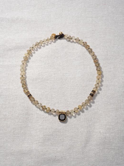 北京仓｜Bohemian Rhapsodie-Dina-金发晶 黄铁矿 茶晶 项链［法国设计师］ 商品图0