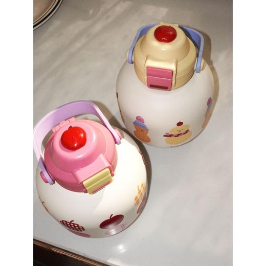 Tagi 胖胖葫芦保温杯 便携手拎大容量保温杯双饮吸管不锈钢水杯 商品图4