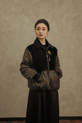 盛唐婧 | 轻奢老钱风香云纱拼羊毛外套