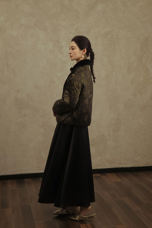 盛唐婧 | 轻奢老钱风香云纱拼羊毛外套 商品图6