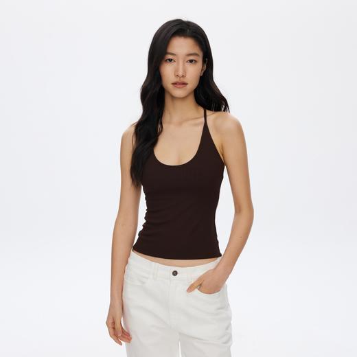 oneup可拆卸胸垫弹力挂脖吊带背心 商品图1