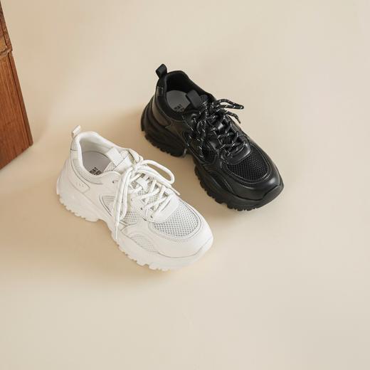 【舒适透气】西村名物2026年春季新款厚底增高舒适透气百搭小白鞋老爹鞋T26AM18141 商品图11