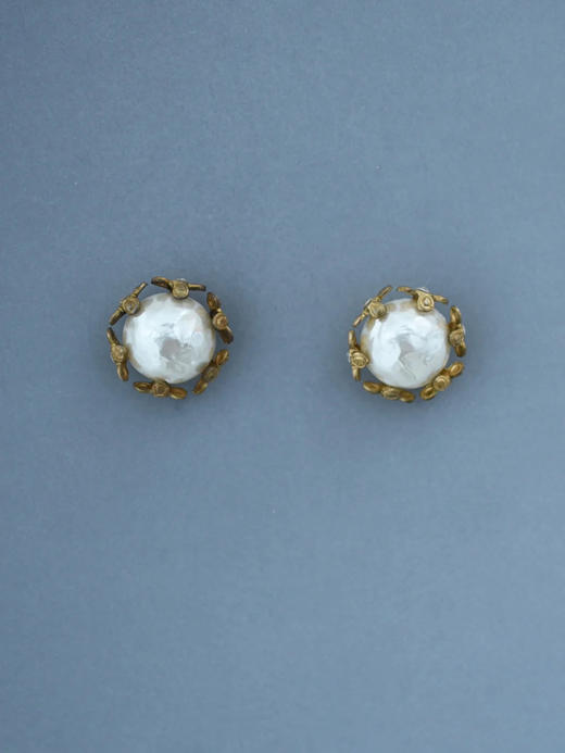 在途4周到｜Monshiro-cacochon-茧型 珍珠 耳环［日本设计师］ 商品图2