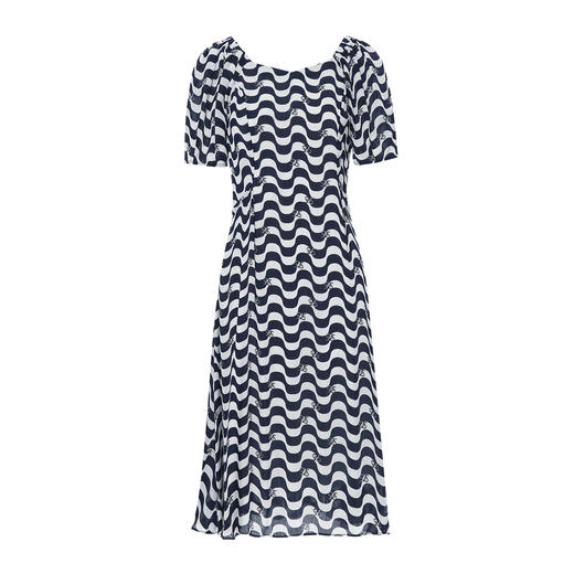 EITIE爱特爱夏季新款气质收腰显瘦通勤百搭a字印花连衣裙8207913 商品图5