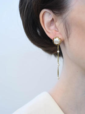 在途4周到｜Monshiro-cacochon-茧型 珍珠 耳环［日本设计师］