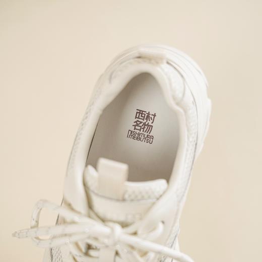 【舒适透气】西村名物2026年春季新款厚底增高舒适透气百搭小白鞋老爹鞋T26AM18141 商品图6
