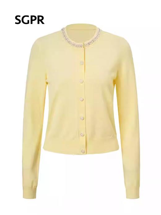 天虹玛克门店发货：【SGPR】鹅黄色针织衫2026年春季新款针织开衫 商品图4