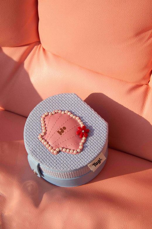 Tagi 小花贝壳鼓鼓珍珠双层收纳盒 便携鼓鼓双层圆圆首饰盒收纳盒 商品图8