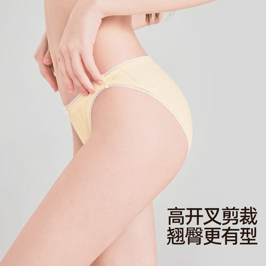 3条98元好奇蜜斯蕾丝三角内裤女低腰抗菌纯棉裆纯欲透气性感舒适-玛丽恩内裤 商品图4