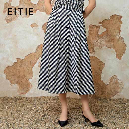 EITIE爱特爱气质优雅通勤高腰显瘦a字半身裙夏季新款8206903 商品图0