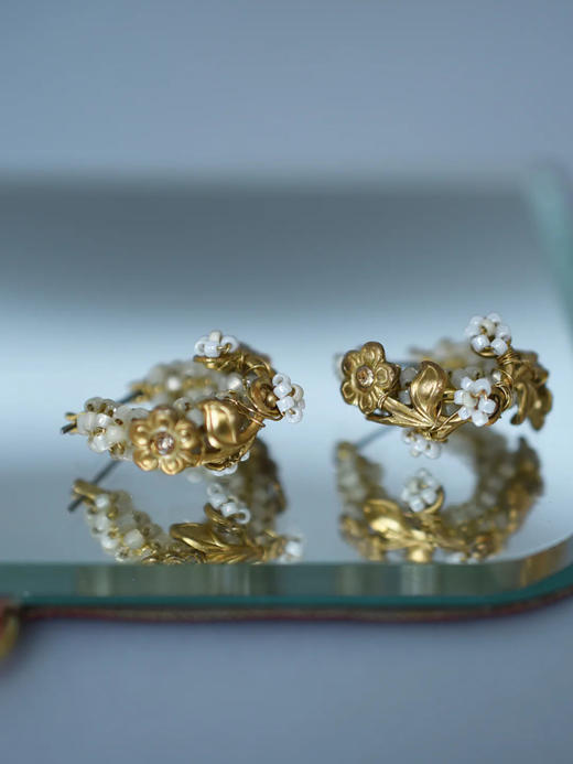 在途4周到｜Monshiro-chamomile-洋甘菊 水晶 耳环［日本设计师］ 商品图9