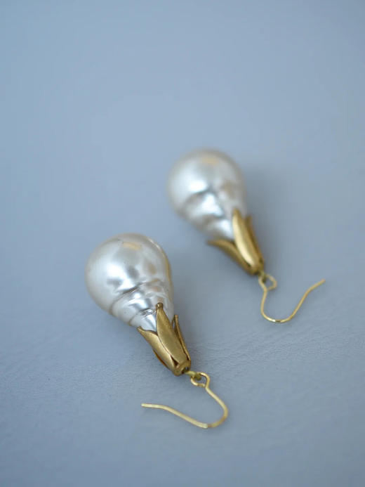 在途4周到｜Monshiro-big drop pearl-大颗珍珠 吊坠 耳环［日本设计师］ 商品图5