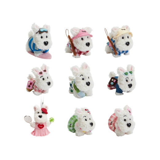 Tagi 毛绒小狗挂饰 haha宠物小狗毛绒挂件包配饰游泳滑雪网球狗狗挂饰 商品图0