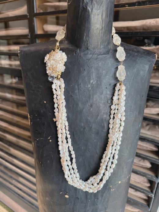 在途4周到｜Monshiro-vintage系列-珍珠 水晶 复古 项链［日本设计师］ 商品图0