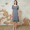 EITIE爱特爱夏季新款气质收腰显瘦通勤百搭a字印花连衣裙8207913 商品缩略图1