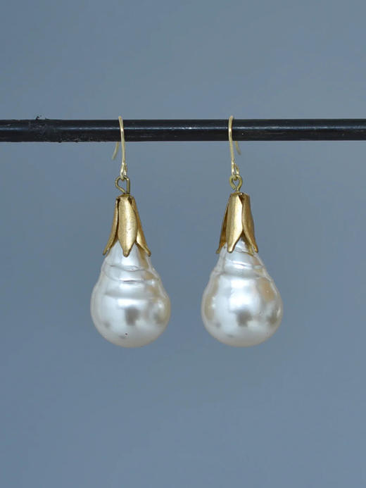 在途4周到｜Monshiro-big drop pearl-大颗珍珠 吊坠 耳环［日本设计师］ 商品图1