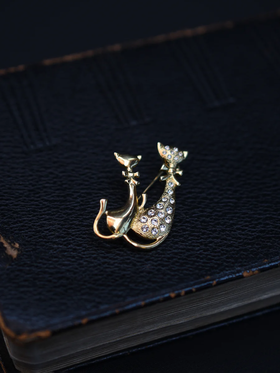 在途4周到｜Monshiro-double cat-两只猫 胸针［日本设计师］