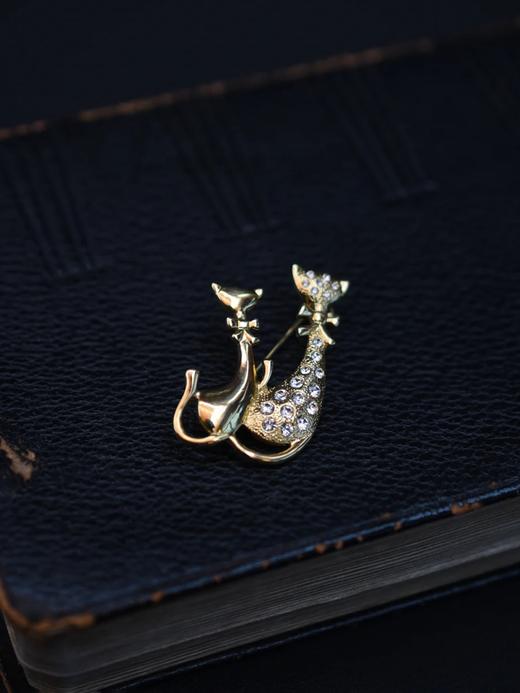 在途4周到｜Monshiro-double cat-两只猫 胸针［日本设计师］ 商品图0