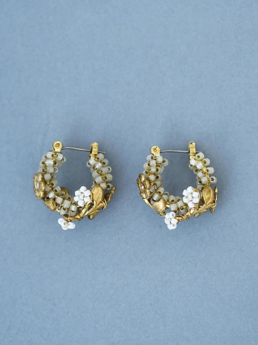 在途4周到｜Monshiro-chamomile-洋甘菊 水晶 耳环［日本设计师］ 商品图1