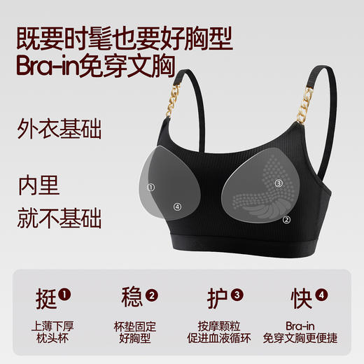 好奇蜜斯bra免穿文胸一体式背心内衣女小胸显大无痕无钢圈舒适夏-梅格 商品图2