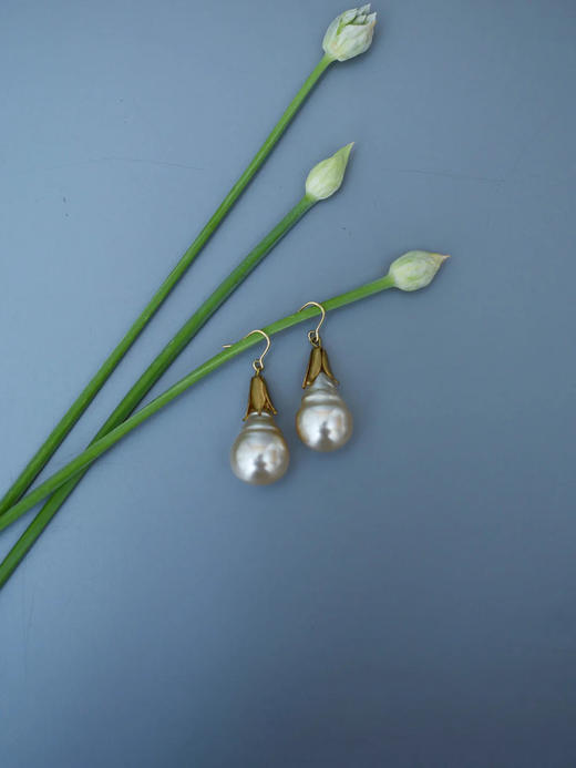 在途4周到｜Monshiro-big drop pearl-大颗珍珠 吊坠 耳环［日本设计师］ 商品图7