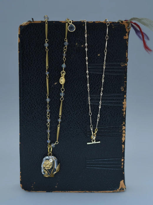 在途4周到｜Monshiro-pansy-三色堇 白色托帕石 项链 长款［日本设计师］ 商品图7