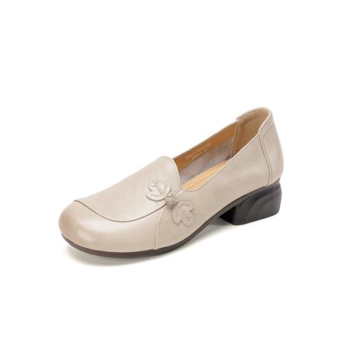 【牛皮革】西村名物2026年春季新款舒适低跟纯色软面浅口单鞋妈妈鞋X26AE18001 商品图13