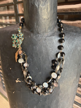 在途4周到｜Monshiro-vintage系列-玛瑙 胸针改制款 复古 项链［日本设计师］