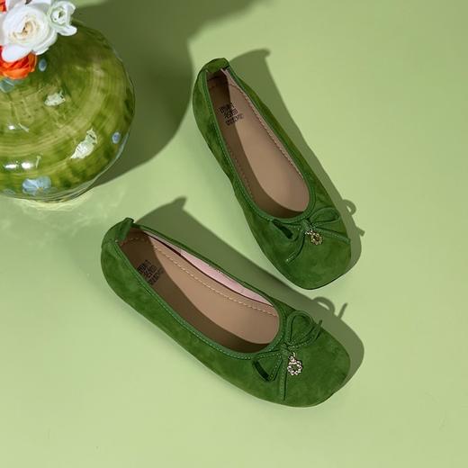 【羊皮绒面】西村名物2026年春季新款舒适平底蝴蝶结饰扣优雅百搭浅口单鞋X26AE16941 商品图3