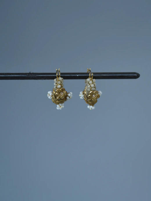 在途4周到｜Monshiro-chamomile-洋甘菊 水晶 耳环［日本设计师］ 商品图8