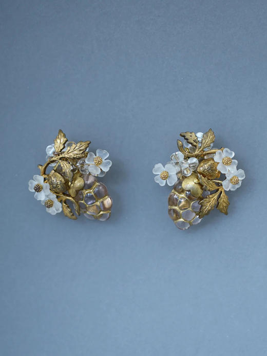 在途4周到｜Monshiro-raspberry-树莓 花束 耳环［日本设计师］ 商品图1