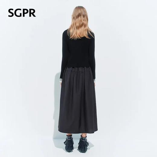 天虹玛克门店发货：蕾丝拼接针织开衫上衣（货号：MU80JA035A9001） 商品图2