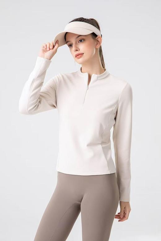 YZ竹纤维女士亨利半拉链上衣8503 商品图0