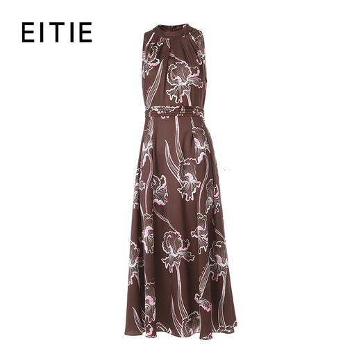 EITIE爱特爱印花无袖复古优雅气质修身连衣裙2026春季新款8507223 商品图6