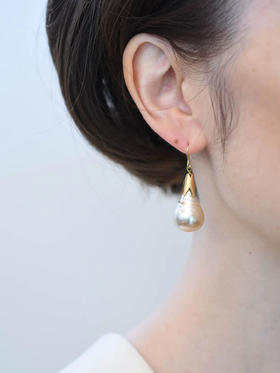 在途4周到｜Monshiro-big drop pearl-大颗珍珠 吊坠 耳环［日本设计师］