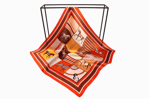 【多样屋专柜】兰之魅  BLUE CHARM艺术金小方巾 100%优质桑蚕丝53*53cm 商品图14