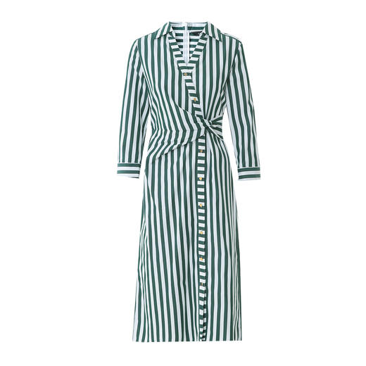 EITIE爱特爱春季新款条纹撞色v领收腰通勤显瘦连衣裙8107810 商品图5