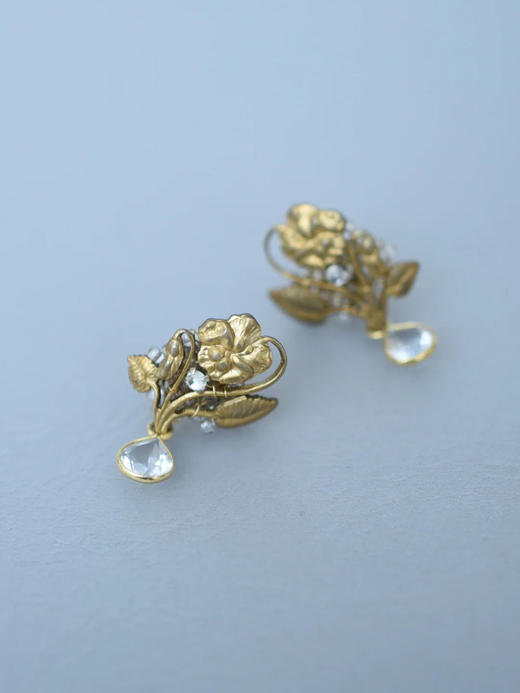 在途4周到｜Monshiro-pansy-三色堇 迷你 耳环［日本设计师］ 商品图3