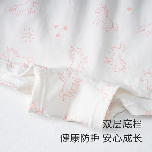 妈妈放心选！2026新款女童内裤 95% 精梳棉 5A 抑菌标准 弹力腰围双层护裆平角裤【3 条装】ZXNK2601 商品图3