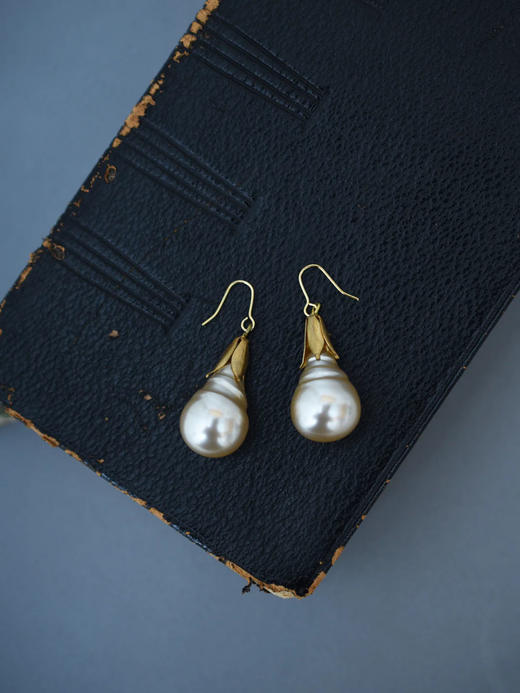 在途4周到｜Monshiro-big drop pearl-大颗珍珠 吊坠 耳环［日本设计师］ 商品图2