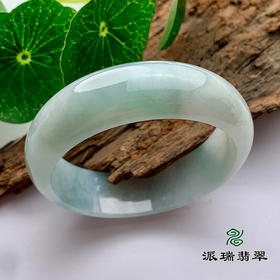 派瑞翡翠 翡翠手镯 糯种 绿色 飘花